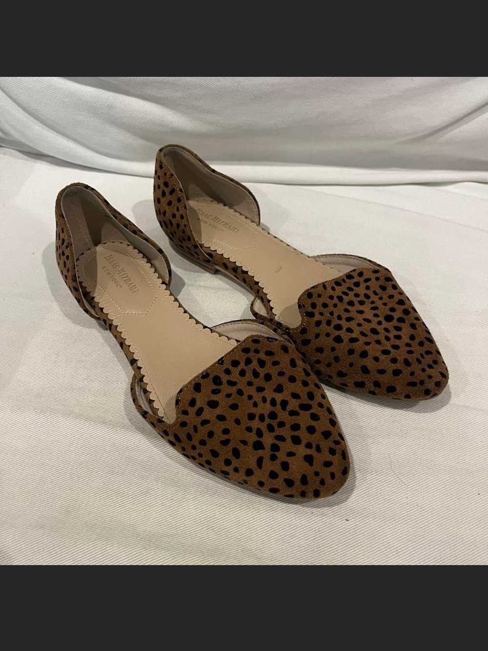 Isaac Mizrahi Leopard-Print Pointed D'Orsay Flats - Brown & Black